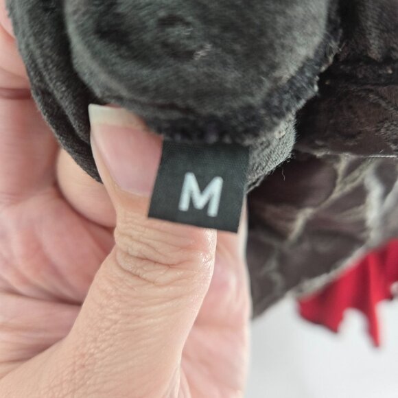 Black Red Velvet Burnout Lace Gothic Dance Crop Back Tie Top Medium - Picture 3 of 8